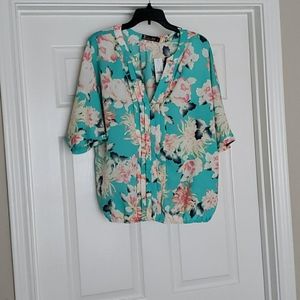 XL Floral Blouse New York And Co